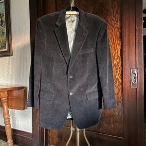 Vintage 90s Joseph & Feiss Men’s Black Corduroy Cotton Long Sleeve Blazer Jacket
